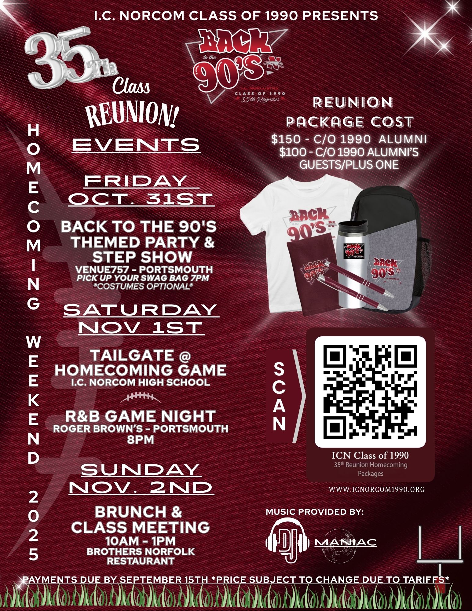 Images of I.C. Norcom Class of 1990 website assets